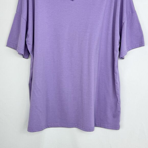 Women Blouse Size 2XL Pretty Purple Pull Over Short Sleeve! - Picture 6 of 11